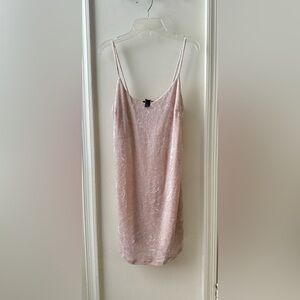 Small Light Pink Forever 21 Velvet Mini Dress